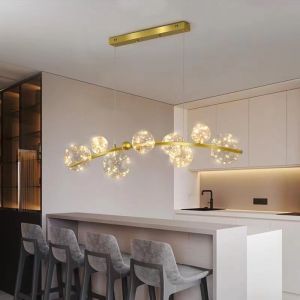 Buy cheap JYLIGHTING Modern Nordic Style Iron Glass Long Chandelier Suitable For Restaurant Modern Pendant Light from wholesalers