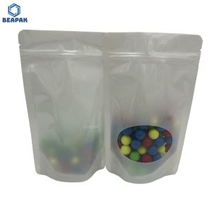 Buy cheap Resealable White Zipper PE Glossy Plastic Standing Pouch from wholesalers