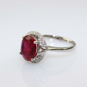 Buy cheap Sterling Silver 8mmx10mm Oval Blue Topaz  Cubic Zircon Ring  (R182) from wholesalers