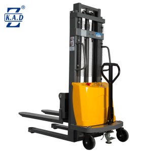 Buy cheap Workshop 1000KG Power Walkie Behind Straddle Pallet Lift Stacker 550mm Width from wholesalers