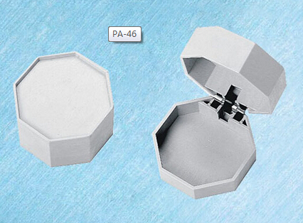 Quality 58*58*base14/top20mm  plastic packaging box  material PA-46 for sale