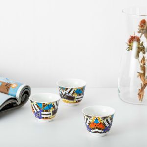 Small Ceramic Custom Printed Cawa Fashion Coffee Cups Without Handle