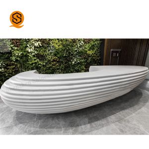 Artificial Stone Modern Hotel Reception Desk Customized Requirement