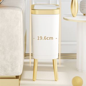 15L Large Capacity Kitchen Narrow Press Type Plastic Trash Can with Legs