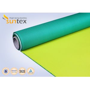 Buy cheap Fireproof PU Coated Fiberglass Fabric 460gsm Heat Resistant Blue Black from wholesalers