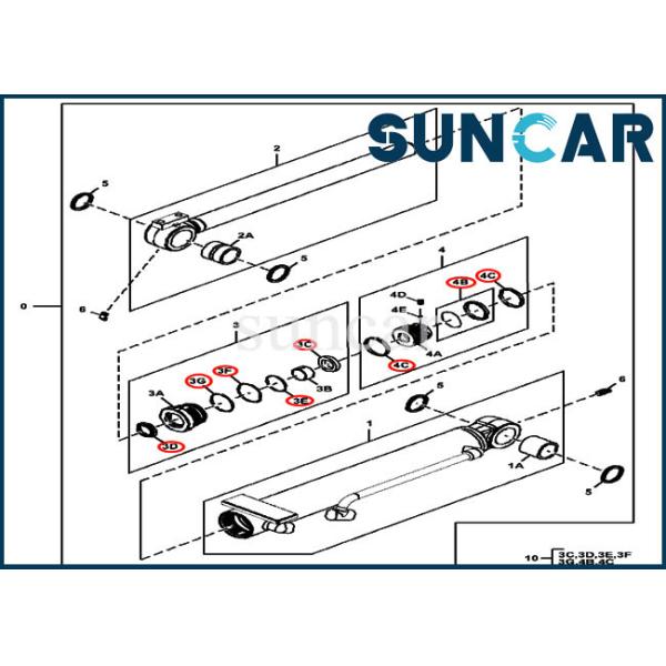 Blade Angle Hydraulic Cylinder 4614062 Oil Seal Kit Fits For 60D 60G John Deere
