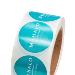 Buy cheap Vinyl Transparent Round Sticker Labels Waterproof Custom Industrial Stickers product