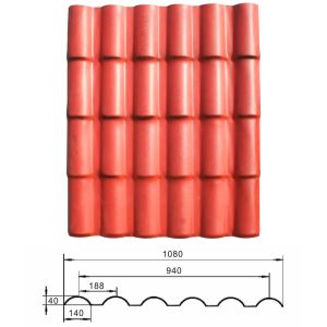 Buy cheap Big Wave Unit Length 328mm Synthetic Resin Roof Tile from wholesalers