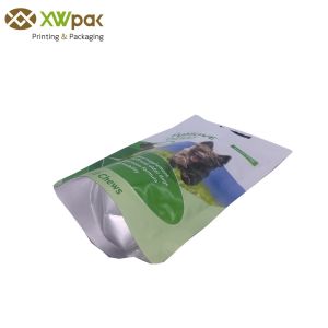 Custom Printed Stand Up Puppy Food Bags With Handle