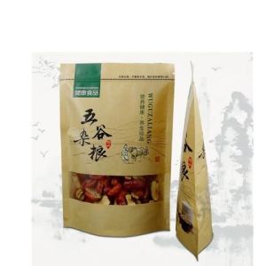 Buy cheap High Quality Small Packaging Customized No Printing Food Grade Brown Sealable Paper Bags With Zipper And Window from wholesalers