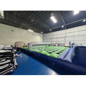 Buy cheap 17.5m(L)X7.4m(W)X1.2m(H) Pvc Tarpaulin Inflatable Mattress Run For Insane Inflatable 5k Obstacle Course Run from wholesalers