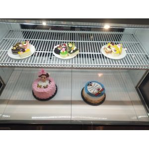 SS201 SS304 Curved Glass Refrigerated Deli Case Display Case 500L