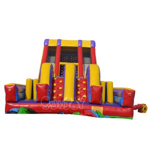 Tarpaulin Inflatable Obstacle Course Extreme Rush Obstacle Races Slide