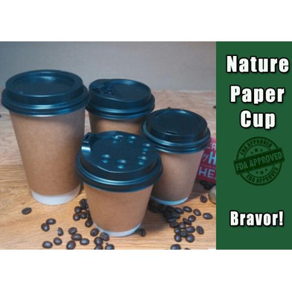 Promotional Thick Kraft Paper Cups Disposable With Custom Logo Printing