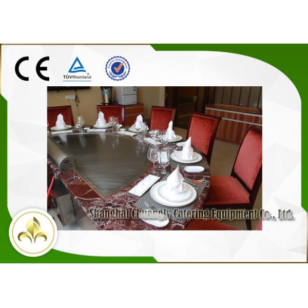Japanese Grill Table Restaurant Hibachi Grill 7 Seat Capacity For Beef Mutton Chicken