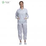 Buy cheap ESD antistatic cleanroom jacket and pants white color autoclave sterilization dust free from wholesalers