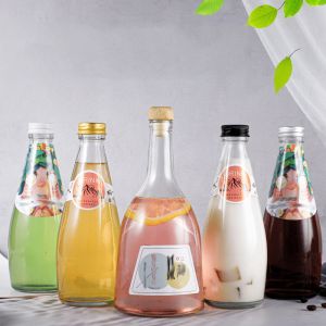 330ml Glass Drink Bottles Japanese Style Beverage Glass Bottles