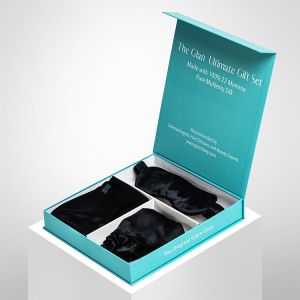 Buy cheap Custom Printed Silk Pillowcase Eye Mask Scrunchie Set Gift Packaging Box from wholesalers