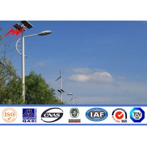 Buy cheap Solar Power System Street Light Poles With Single Arm 9m Height 1.8 Safety Factor from wholesalers
