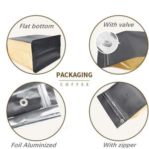 Buy cheap Custom Printed Resealable Packaging Aluminum Foil Flat Bottom Stand Up Pouch 1lb Coffee Bean Bag With One Way Valve from wholesalers