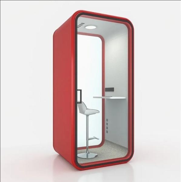 Quality 1 Person Office Phone Booth Acoustically Treated Soundproof Office Booths for sale