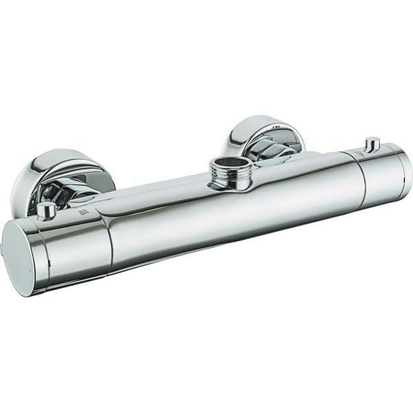 Contemporary Chrome Thermostatic Bath Mixer With Polished Brass T80822
