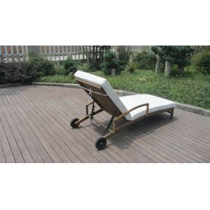 Buy cheap Adjustable Rattan Sun Lounger , Grey Folding Wicker Lounge Chair from wholesalers