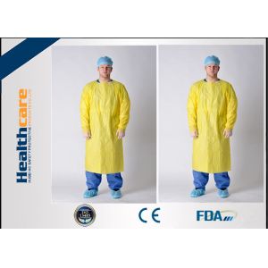 Buy cheap Antibacterial Disposable Protective Gowns / CPE Isolation Gown With Thumb Up from wholesalers