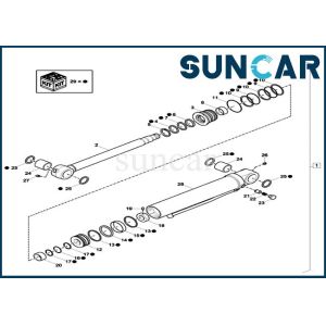 Buy cheap XKCC-01438 XKCC01438 Dipper Cylinder Seal Kit Case CX33C CX37C OEM Hydraulic Service Kit from wholesalers