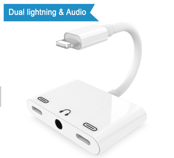 Buy cheap Apple Headphone Audio Adapter Compatible With IOS12 For Iphone XS XR XMax 3.5mm 3 In 1 Adapter Splitter from wholesalers