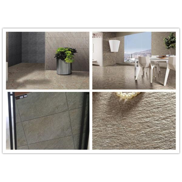 Quality Glazed Sandstone Ceramic Floor Tiles Concave Convex Pattern Surface 	Cement Look Porcelain Tile for sale