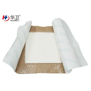 adhesive absorbent pad silicone foam wound dressing with border