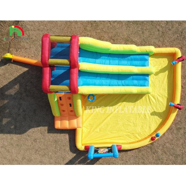 Inflatable Bouncer Combo Bounce House Double Lane Inflatable Water Slide With Water Pool Trampoline Shooting Net Basket Climbing