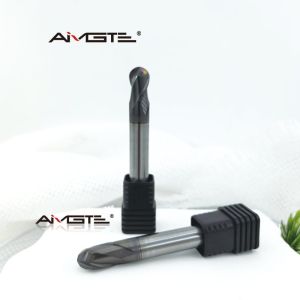 Buy cheap 10mm 2 Flute Solid Carbide Ball Nose Endmill HRC60 Hardened Steel Milling Cutter TiAlN Coated CNC Contouring Tool Precision Radius Cutting from wholesalers