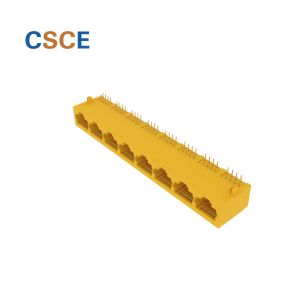 Buy cheap 1 X 8 Right Angle RJ45 Modular Connector , RJ45 PCB Mount Jack For Communication from wholesalers