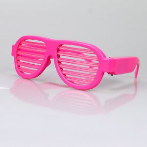 Pink Frame Sound Activated LED Shutter Shades Glasses For Concerts, Party, Night