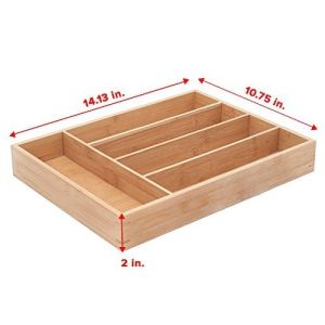Buy cheap 5-slot bamboo kitchen cutlery drawer organizer from wholesalers