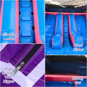 Buy cheap Outdoor Commercial Double Lane Inflatable Water Slides With Pool from wholesalers