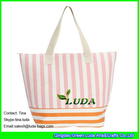 Quality LUDA new straw beach bag totes striped paper straw handbags for sale