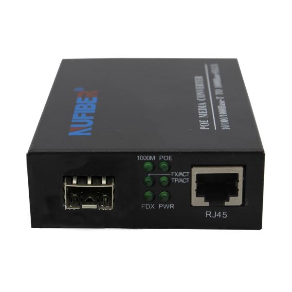 Quality SFP To UTP POE Fiber Media Converter POE Fiber To RJ45 Media Converter for sale