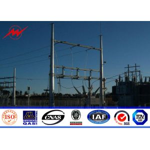 Buy cheap conical 11m Q235 material electric power pole galvanized single section from wholesalers