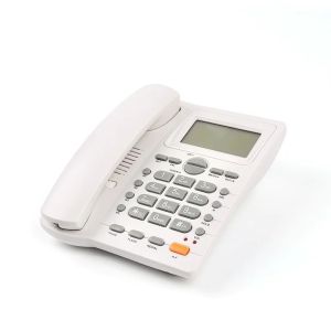 Buy cheap 8 Digits White Corded Phone FSK Dual System Wall Mounted Landline Phone from wholesalers