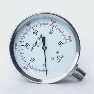 Buy cheap 80mm 5000 MmAq Radial Pressure Gauge Chrome Plated Dual Scale Pressure Gauge from wholesalers