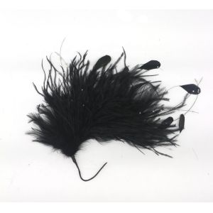 15*30 cm Ostrich Feather Plumes Flower Mount with Wire Accessory in Dyed Pattern