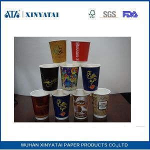 Paper Material Double Walled Paper Coffee Cups , Biodegradable Compostable Paper