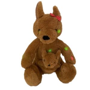 Buy cheap Baby Brown Cute Fuzzy Plush Kangaroo Toy 30 Cm With LED Lights And Lullaby from wholesalers