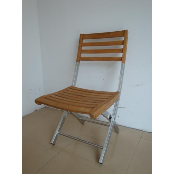 Quality China LFurniture Foldable Metal Frame Chair with Wooden Strips-2 for sale