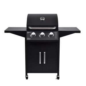 Buy cheap High Temp Powder Coated 3 Burner Gas Grill with 2 Foldable Side Board Natural Gas from wholesalers