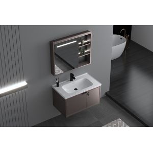 Buy cheap Mirrored Bathroom Vanity Units , Aluminium Single Sink Corner Vanity from wholesalers