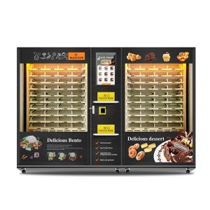 Buy cheap Large Capacity 2 Cabinets Vending Machine for Ready Meals with Microwave Heating And Drinks Cans Cakes Desserts from wholesalers